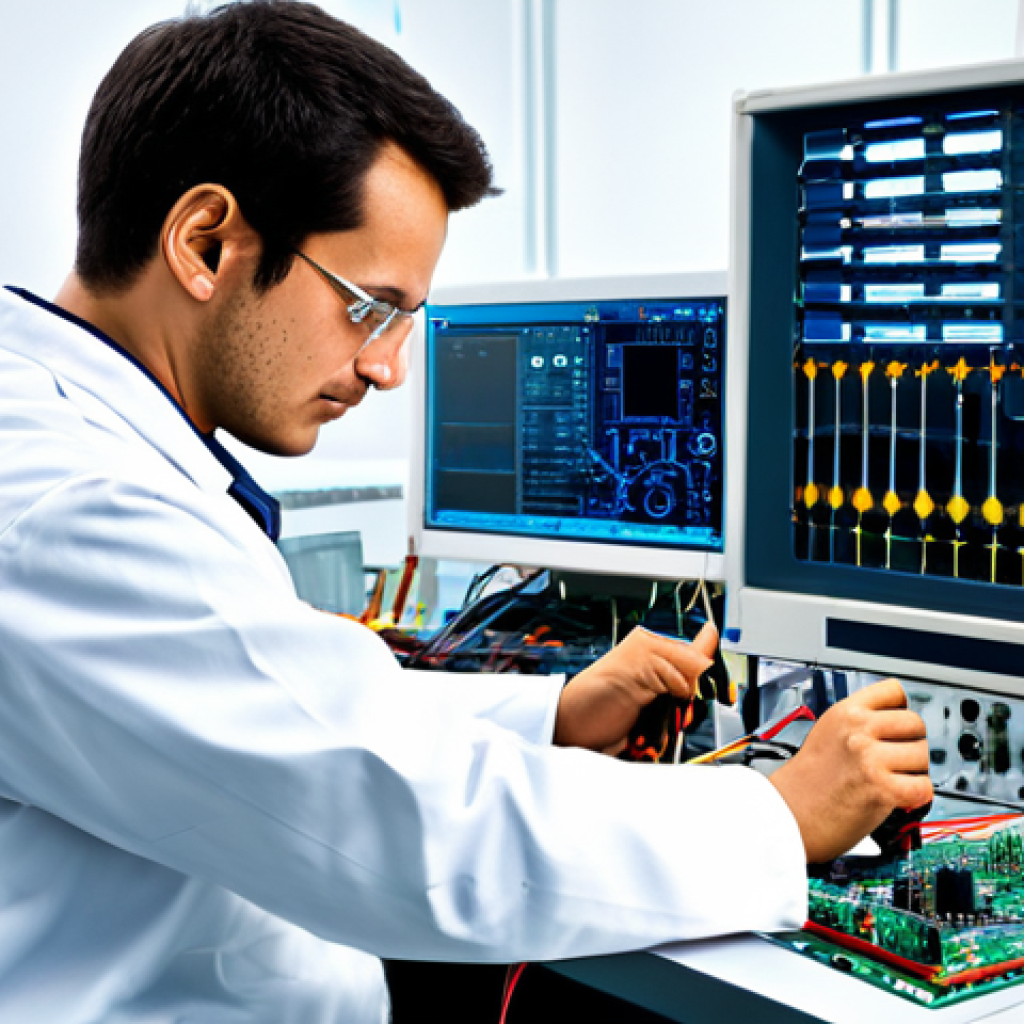 **

"A bright, modern laboratory filled with various electronic components and circuit boards. An engineer, fully clothed in appropriate attire, is meticulously working on a complex circuit design, using a multimeter and soldering iron. The scene showcases the creativity and precision of electronics engineering. Safe for work, appropriate content, fully clothed, professional, perfect anatomy, correct proportions, natural pose, well-formed hands, proper finger count, natural body proportions, high quality."

**