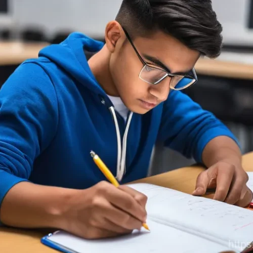 Home 25 전자기술사 합격을 위한 공부 자료 정리 - A focused young adult, possibly an electrical and electronic engineering student, sits at a well-lit...